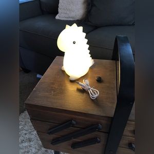 Soft Novelty Light Up Wireless Dino Dinosaur Light Table Lamp Nightlight Charger